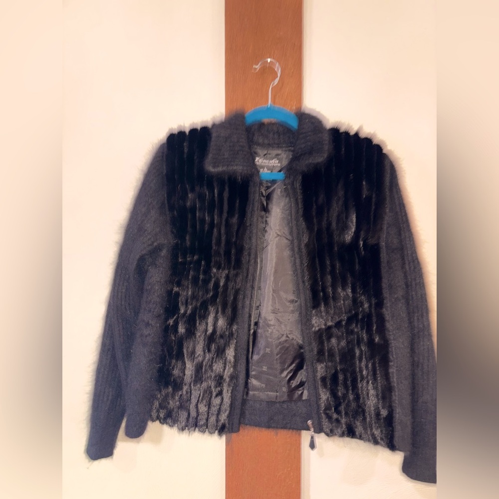 Vanesha Angora/Mohair Jacket, Neiman Marcus, Made In Korea, Size L, Nw/oT!